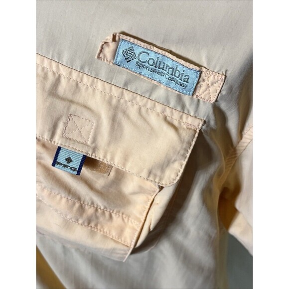 Columbia PFG Men's Activewear Button Front Shirt Short Sleeve Orange Size Medium - Picture 3 of 10